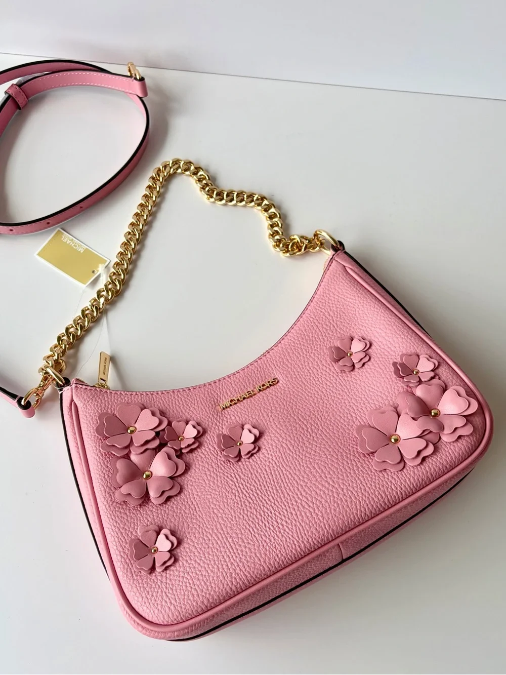 Michael Kors Jet Set Travel Large Embellished Convertible Crossbody Shoulder Bag - Picture 10 of 15